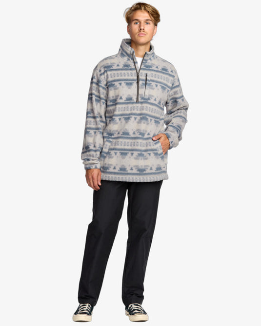 Billabong Men's Boundary Half Zip Mock Neck Alloy 24A411507-ALY