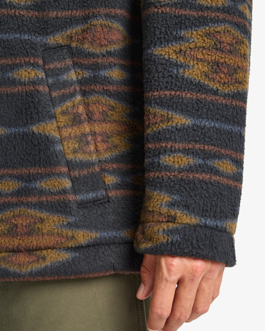 Billabong Men's Boundary Half Zip Mock Neck Fleece Black1 24A411507-BK1