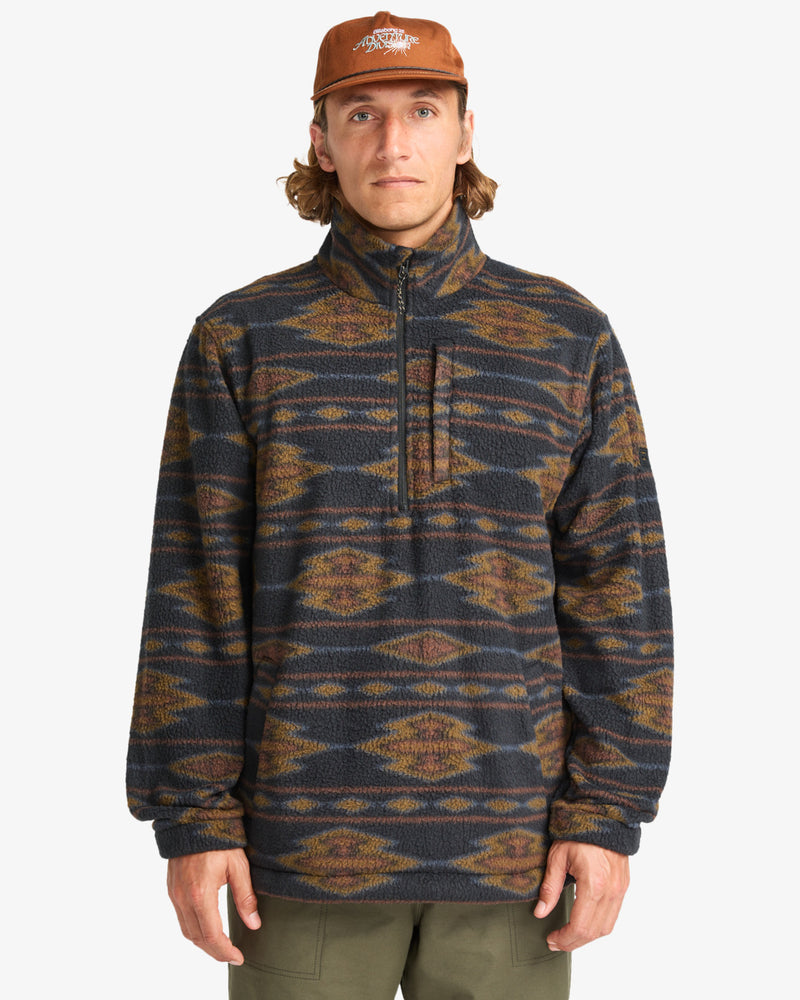 Load image into Gallery viewer, Billabong Men's Boundary Half Zip Mock Neck Fleece Black1 24A411507-BK1
