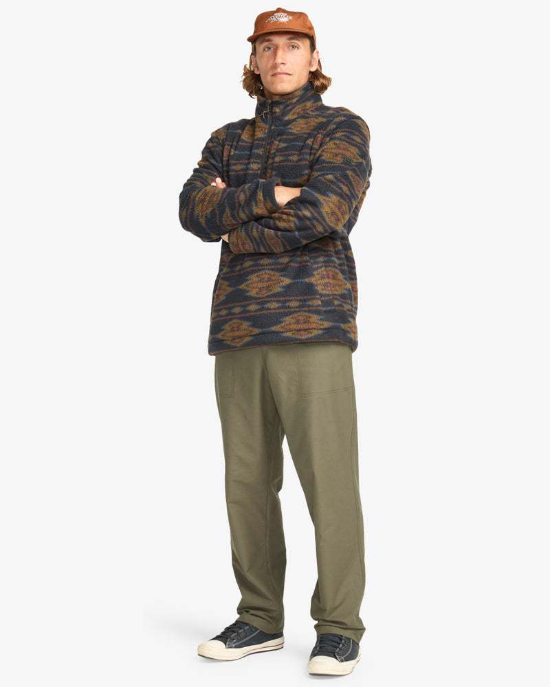 Load image into Gallery viewer, Billabong Men's Boundary Half Zip Mock Neck Fleece Black1 24A411507-BK1
