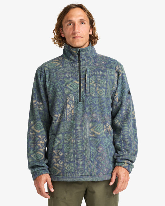 Billabong Men's Boundary Half Zip Mock Neck Navy 24A411507-NVY