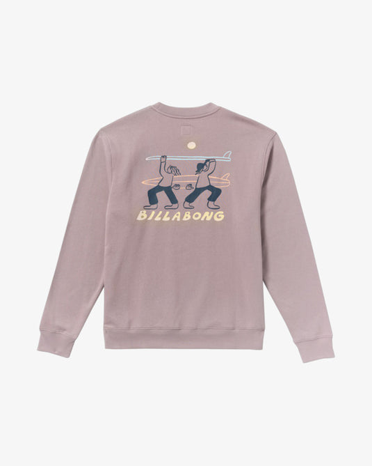 Billabong Men's Split The Peak Sweatshirt Purple Ash 24A463504-PPA