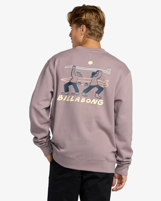 Billabong Men's Split The Peak Sweatshirt Purple Ash 24A463504-PPA