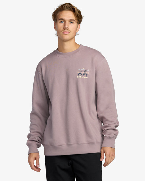 Billabong Men's Split The Peak Sweatshirt Purple Ash 24A463504-PPA