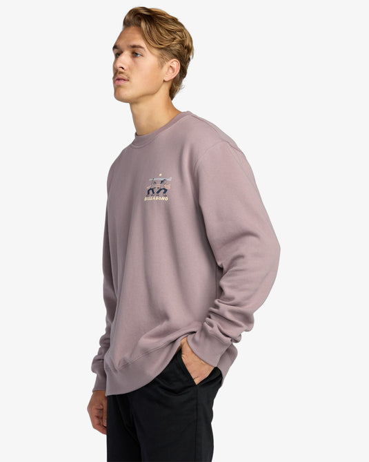 Billabong Men's Split The Peak Sweatshirt Purple Ash 24A463504-PPA