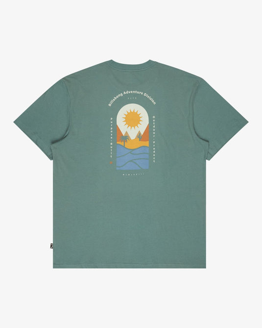 Billabong Men's Sun Down A/DIV Premium Short Sleeve T-Shirt Sea Green 24A501604-SGR