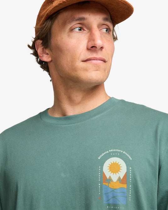 Billabong Men's Sun Down A/DIV Premium Short Sleeve T-Shirt Sea Green 24A501604-SGR