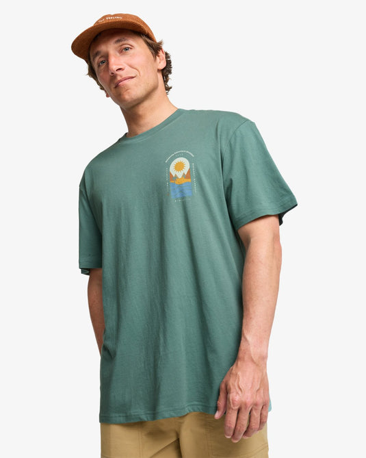 Billabong Men's Sun Down A/DIV Premium Short Sleeve T-Shirt Sea Green 24A501604-SGR