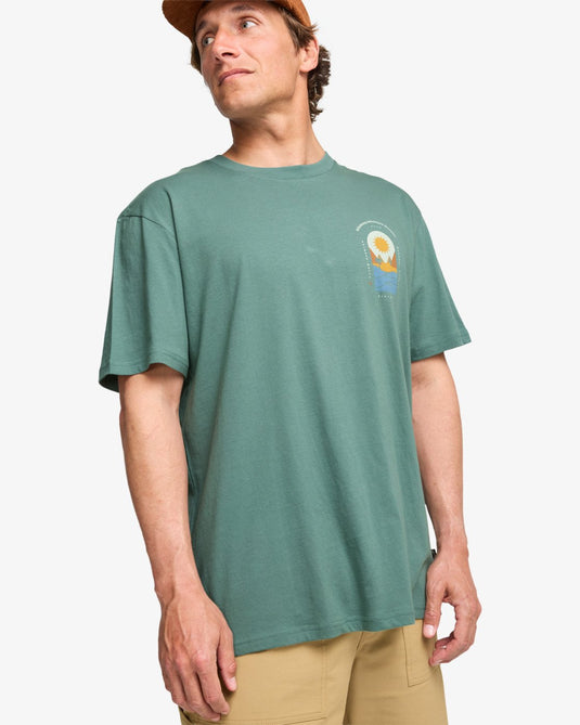 Billabong Men's Sun Down A/DIV Premium Short Sleeve T-Shirt Sea Green 24A501604-SGR