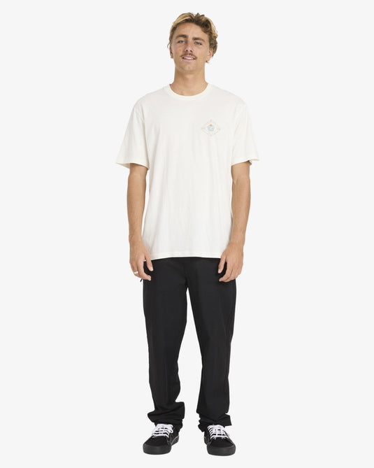 Billabong Men's Agave A/DIV Premium Short Sleeve T-Shirt Off White 24A501607-OFW