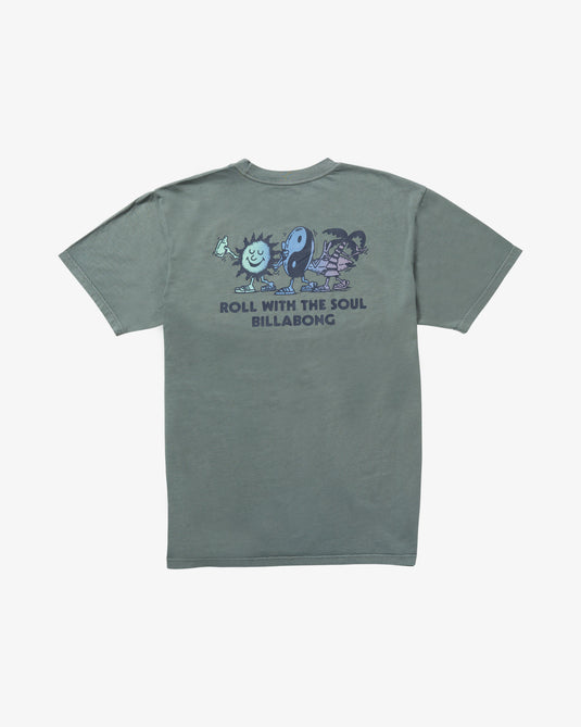 Billabong Men's Roll Premium Short Sleeves T-Shirt Dark Slate 24A521518-DKA