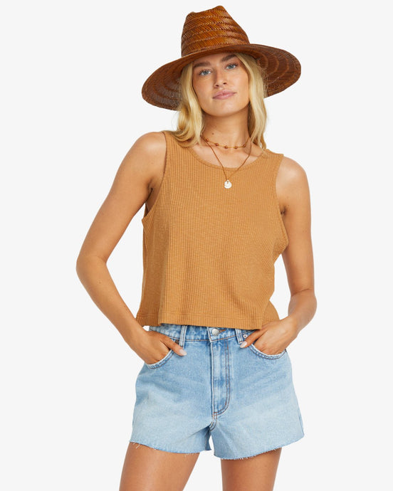 Billabong Women's Swell Side Knit Top Biscuit 24B021502-TLM0