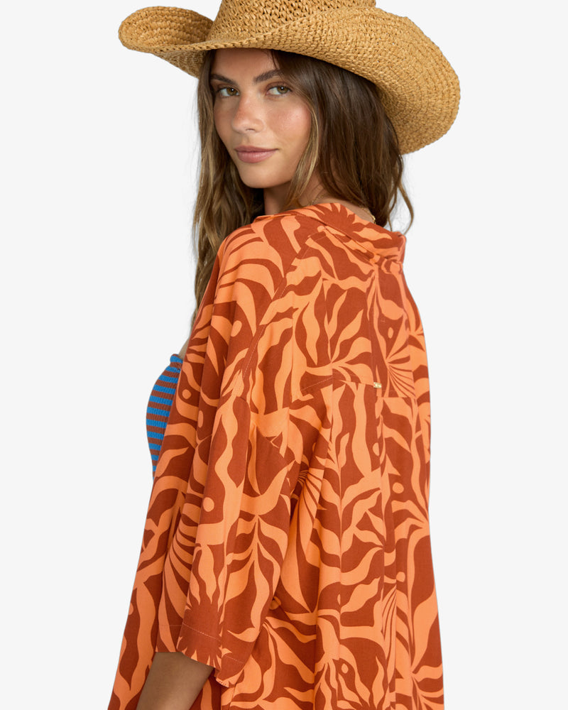 Load image into Gallery viewer, Billabong Women&#39;s Beach Side Short Sleeves Shirt Orange Squeeze 24B041501-NJY0
