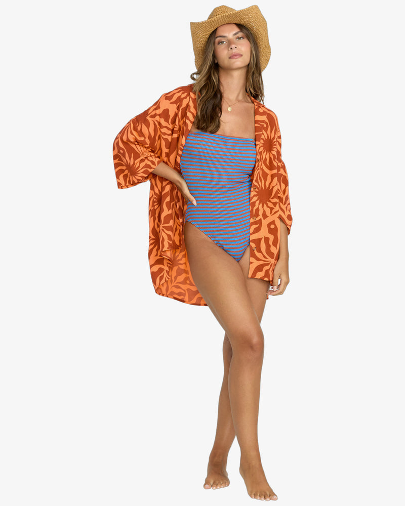Load image into Gallery viewer, Billabong Women&#39;s Beach Side Short Sleeves Shirt Orange Squeeze 24B041501-NJY0
