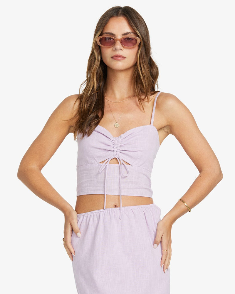 Load image into Gallery viewer, Billabong Women&#39;s Lost Lovers Crop Tank Top Amethyst Smoke 24B041511-AMS
