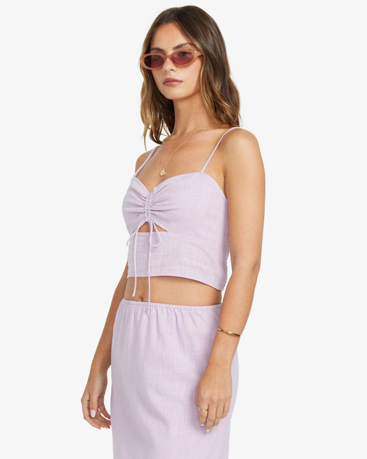 Billabong Women's Lost Lovers Crop Tank Top Amethyst Smoke 24B041511-AMS