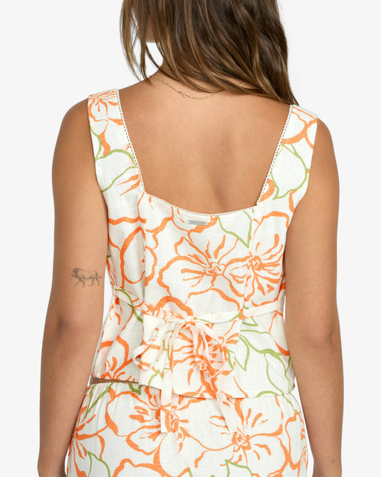 Billabong Women's Feelin Floral Crop Top Salt Crystal 24B042502-SCS
