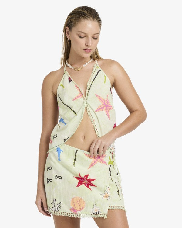 Load image into Gallery viewer, Billabong Women's Lottie Hall Palm Tree Tank Top Sunny Lime 24B061608-SLM
