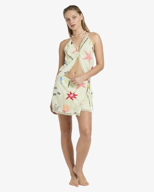 Billabong Women's Lottie Hall Palm Tree Tank Top Sunny Lime 24B061608-SLM