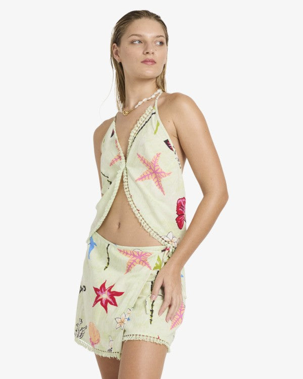 Load image into Gallery viewer, Billabong Women's Lottie Hall Palm Tree Tank Top Sunny Lime 24B061608-SLM
