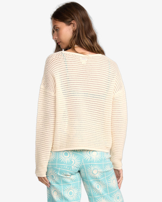 Billabong Women's Daybreak Pullover Sweater White Cap 24B071500_WCP