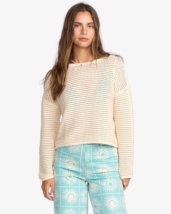 Billabong Women's Daybreak Pullover Sweater White Cap 24B071500_WCP