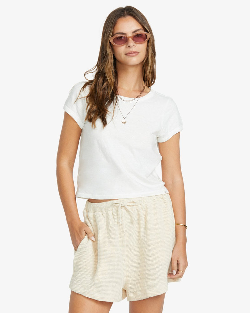 Load image into Gallery viewer, Billabong Women&#39;s So Cozy Elastic Waist Shorts Dove 24B091506-TEL0
