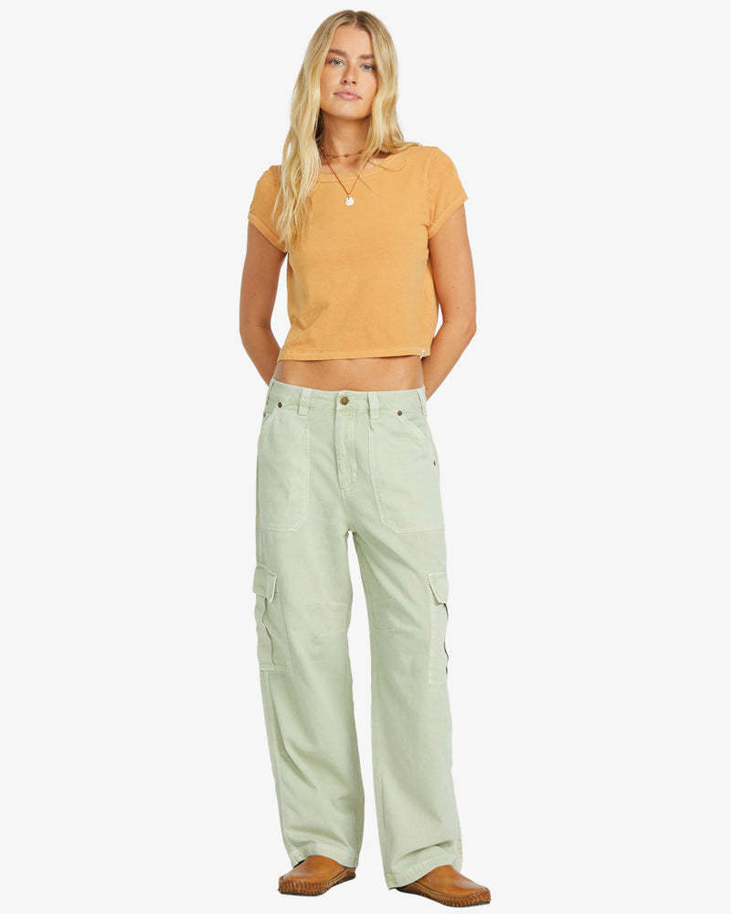 Load image into Gallery viewer, Billabong Women&#39;s Walk Along Cargo Pants Pistachio 24B111504-GFM0
