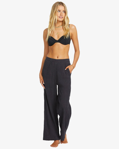 Billabong Women's Sandy Shore Elastic Waist Pants Black Sands 24B121504-BSD