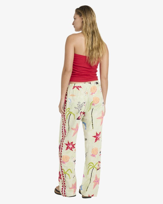 Billabong Women's Lottie Hall Wategos Pants Sunny Lime 24B121608-SLM