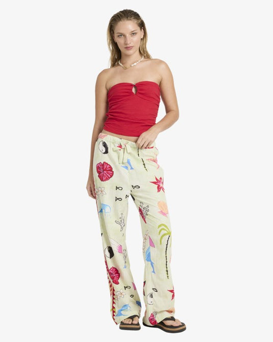 Billabong Women's Lottie Hall Wategos Pants Sunny Lime 24B121608-SLM