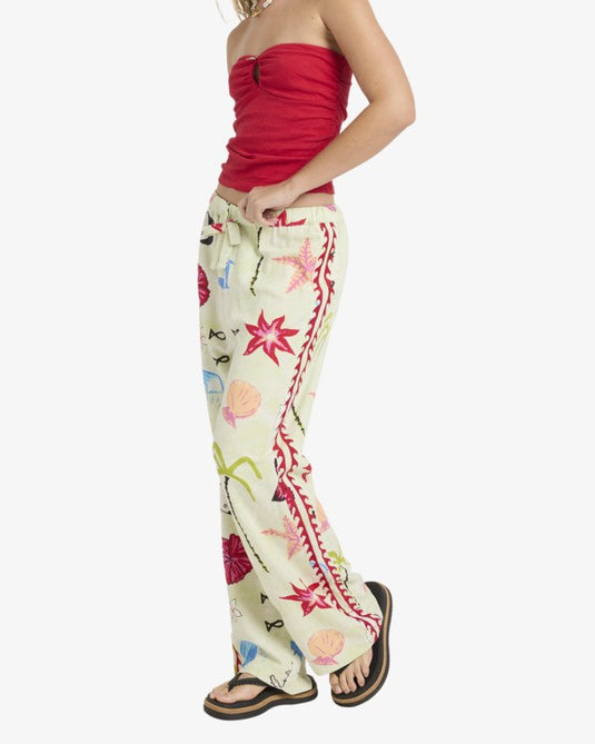 Billabong Women's Lottie Hall Wategos Pants Sunny Lime 24B121608-SLM