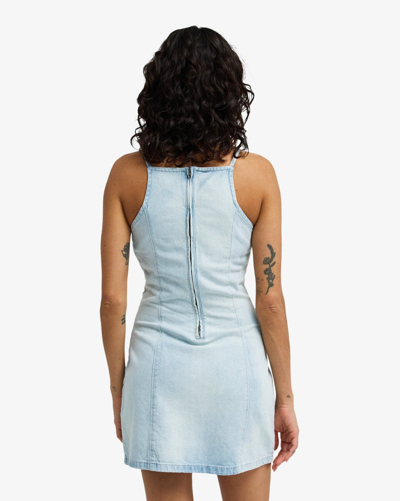 Load image into Gallery viewer, Billabong Women's Jade Saltwashed Denim Dress Blue Mist 24B131600-BMT
