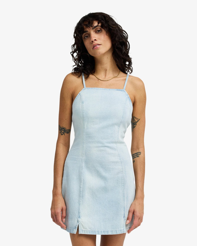 Load image into Gallery viewer, Billabong Women's Jade Saltwashed Denim Dress Blue Mist 24B131600-BMT
