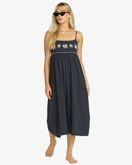 Billabong Women's Days End Drs Midi Dress Black Sands 24B132506-BSD