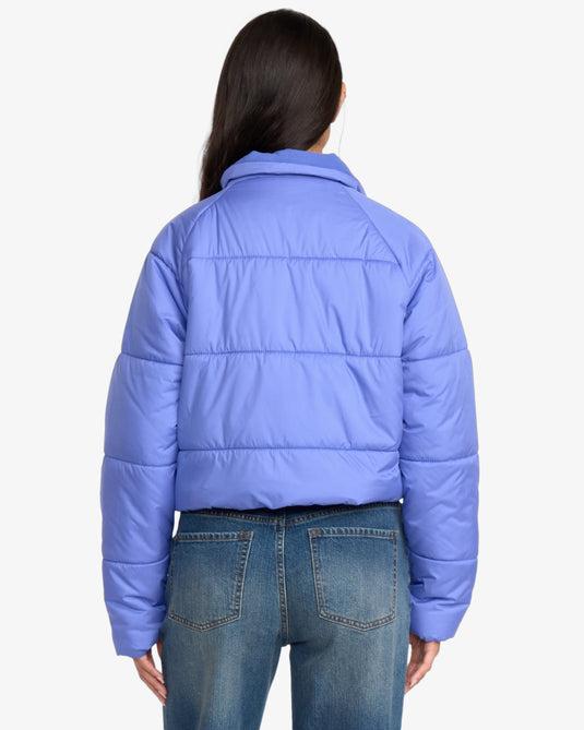 Billabong Women's High Line Quilted Puffer Jacket Iris 24B153503-IRS