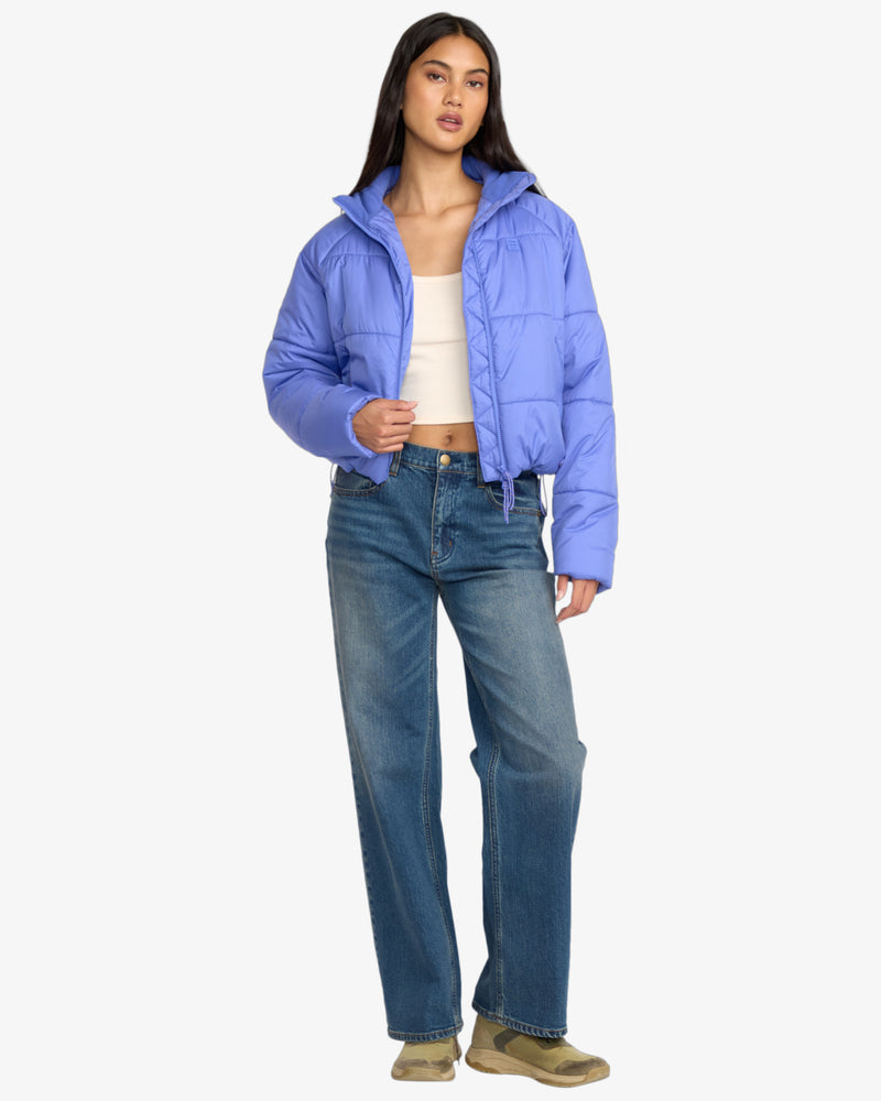 Load image into Gallery viewer, Billabong Women&#39;s High Line Quilted Puffer Jacket Iris 24B153503-IRS
