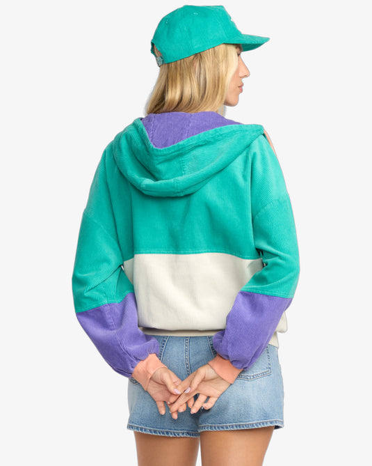 Billabong Women's Set The Tone Corduroy Jacket Aqua Haze 24B153505-AHZ