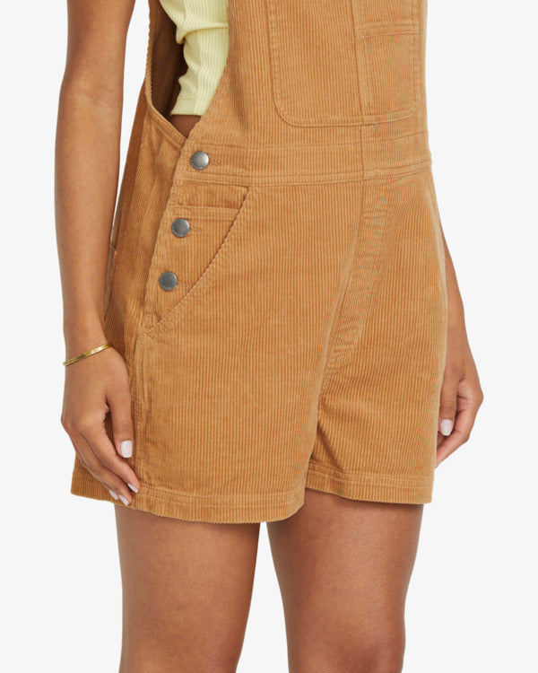 Load image into Gallery viewer, Billabong Women&#39;s Sand Canyon Overall Shorts Biscuit 24B201507-TLM0
