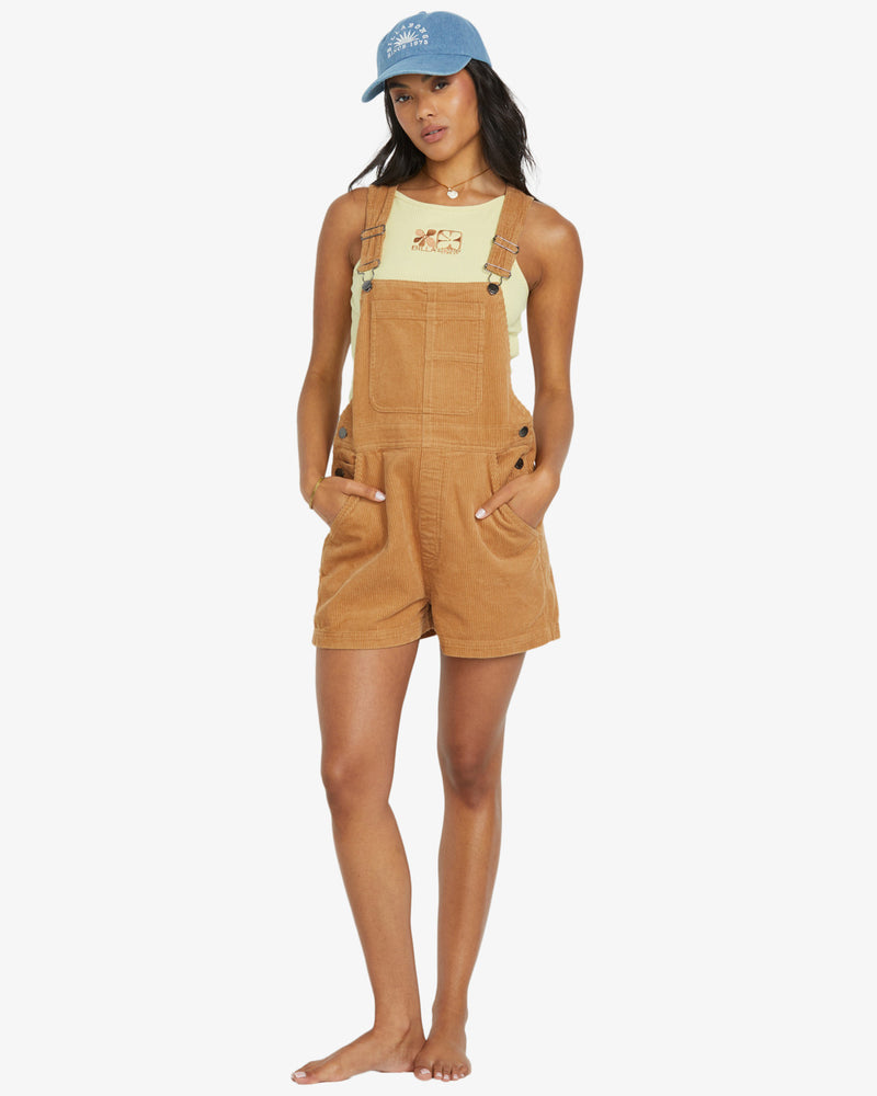 Load image into Gallery viewer, Billabong Women&#39;s Sand Canyon Overall Shorts Biscuit 24B201507-TLM0
