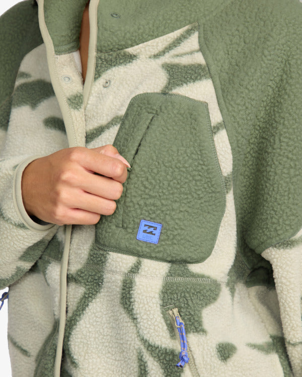 Load image into Gallery viewer, Billabong Women's Popoyo Snap Up Fleece Seagrass 24B313503-GHJ0
