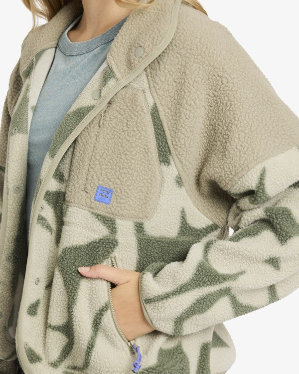 Load image into Gallery viewer, Billabong Women's Popoyo Snap Up Fleece Seagrass 24B313503-GHJ0

