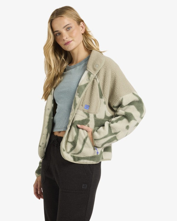 Load image into Gallery viewer, Billabong Women's Popoyo Snap Up Fleece Seagrass 24B313503-GHJ0
