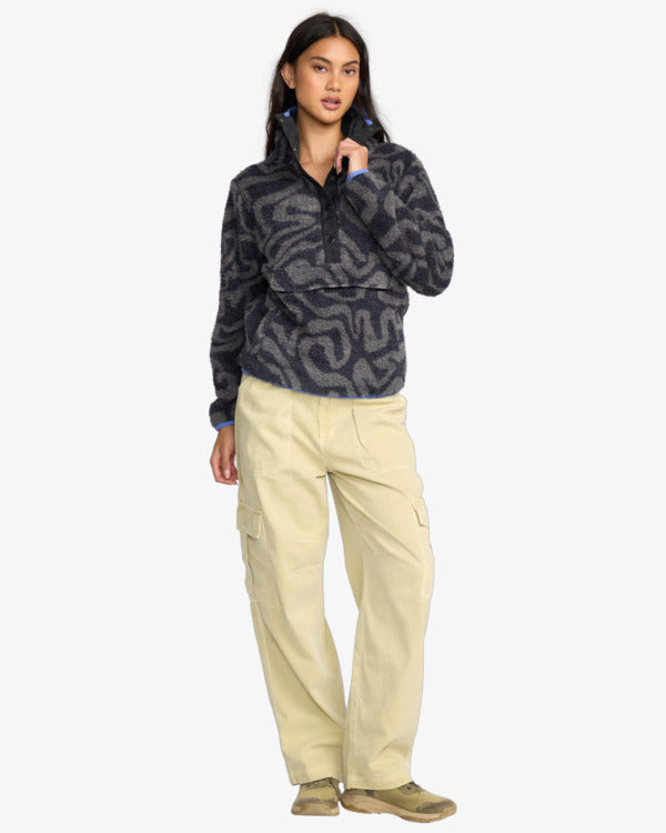 Load image into Gallery viewer, Billabong Women's Switchback Mock Neck Fleece Black Sands 24B411506-BSD
