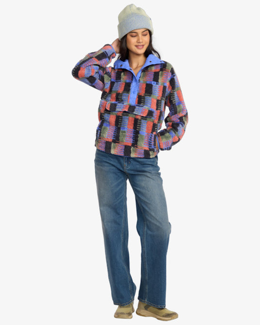 Billabong Women's Switchback Mock Neck Fleece Multi 24B411506-MUL