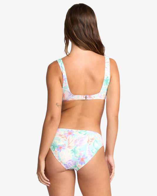 Billabong Women's Wave Haze Medium Coverage Bikini Top Coastal Blue 24O171501-CBL