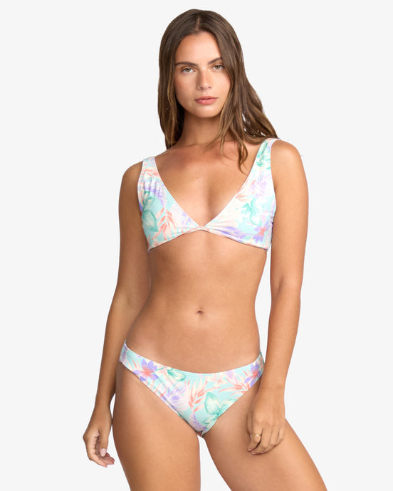 Billabong Women's Wave Haze Medium Coverage Bikini Top Coastal Blue 24O171501-CBL