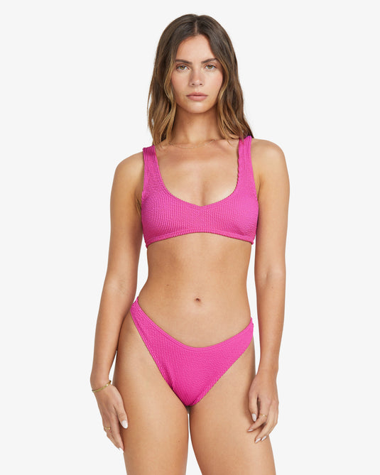 Billabong Women's Summer High Medium Coverage Bikini Top Fiesta Pink 24O171504_FTP