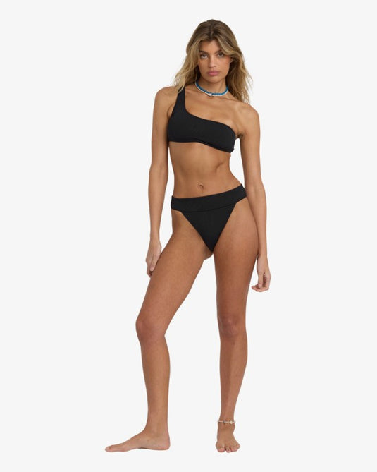 Billabong Women's Laura Twisted Sun Aruba High Leg Bikini Bottom Black Pebble 24O204500-BPB