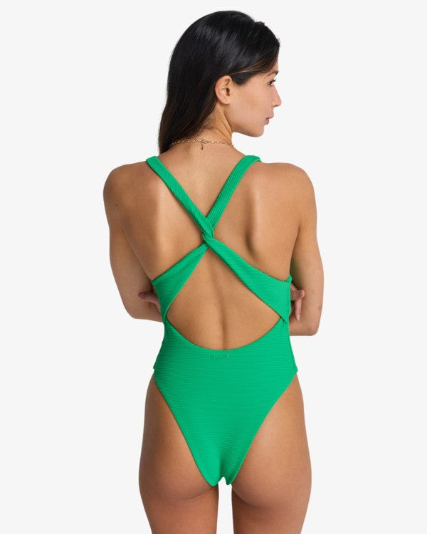 Load image into Gallery viewer, Billabong Women's Tanlines Halter One Piece Swimsuit Summer Green 24O301611-SMG1
